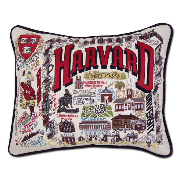 Harvard Embroidered Pillow Shot #1
