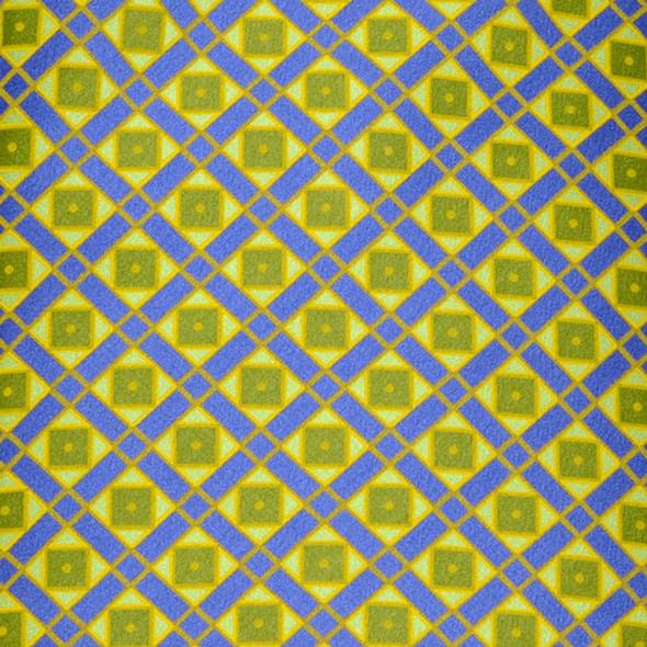 Harvard Green & Blue Diamond Pattern Woven Silk Tie Shot #2