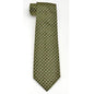 Harvard Green & Gold Squares Pattern Woven Silk Tie Shot #1