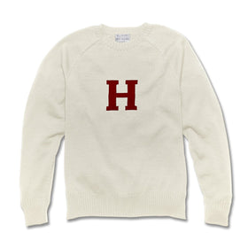 Harvard Ivory and Maroon Letter Sweater by M.LaHart Shot #1