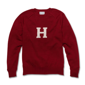 Harvard Maroon and Ivory Letter Sweater by M.LaHart Shot #1