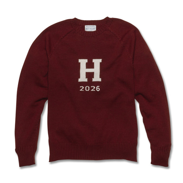 2026 Harvard Maroon and Ivory Sweater with Class Year Shot #1