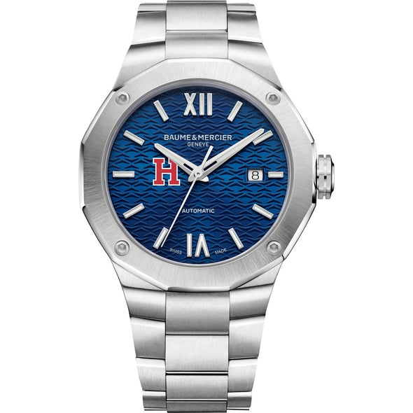 Harvard Men's Baume et Mercier 42mm Riviera Watch with Blue Dial & Bracelet Shot #2