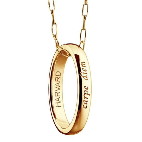 Harvard Monica Rich Kosann &quot;Carpe Diem&quot; Poesy Ring Necklace in Gold Shot #1