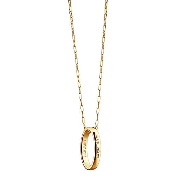 Harvard Monica Rich Kosann "Carpe Diem" Poesy Ring Necklace in Gold Shot #2