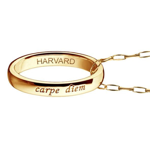 Harvard Monica Rich Kosann &quot;Carpe Diem&quot; Poesy Ring Necklace in Gold Shot #3