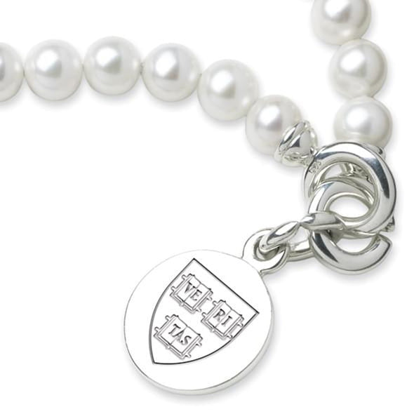 Harvard Pearl Bracelet with Sterling Silver Charm Shot #2