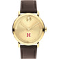 Harvard University Men's Movado BOLD Gold with Chocolate Leather Strap Shot #2