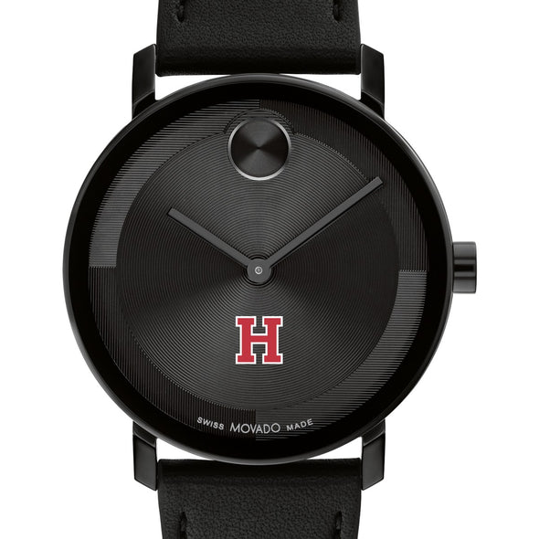 Harvard University Men's Movado BOLD with Black Leather Strap Shot #1