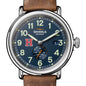 Harvard University Shinola Watch, The Runwell Automatic 45 mm Blue Dial and British Tan Strap at M.LaHart & Co. Shot #1