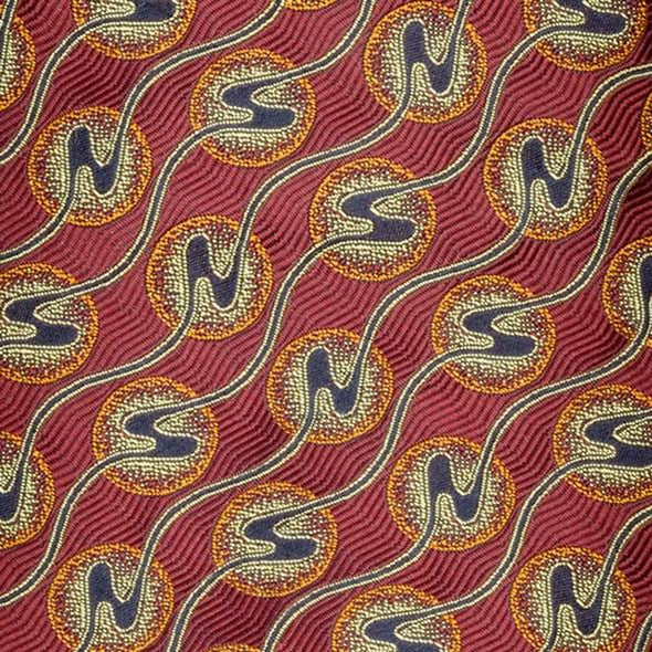Harvard Woven Wave Pattern Silk Tie in Maroon Shot #2