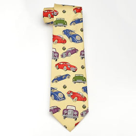 Harvard Yellow Silk Cars Tie Shot #1