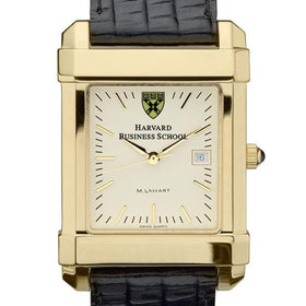 HBS Men&#39;s Gold Quad with Leather Strap Shot #1