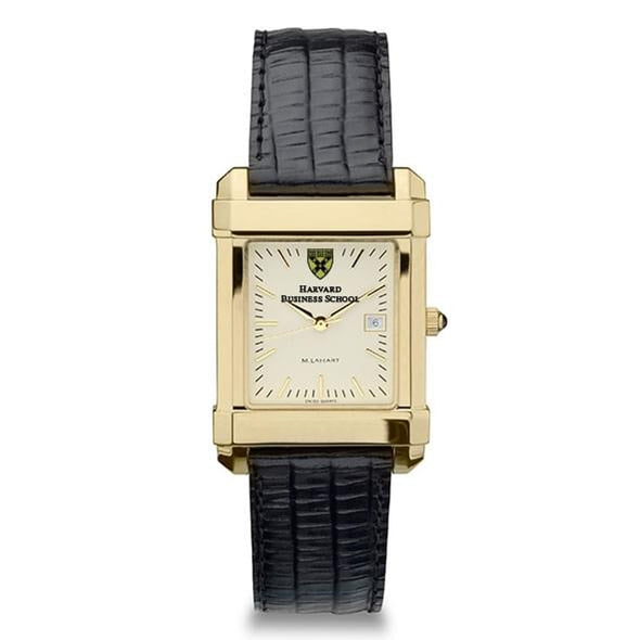 HBS Men&#39;s Gold Quad with Leather Strap Shot #2