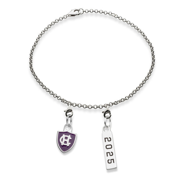Holy Cross Class Year Sterling Silver Anklet Shot #1