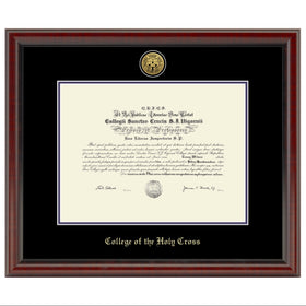 Holy Cross Diploma Frame - Gold Medallion Shot #1
