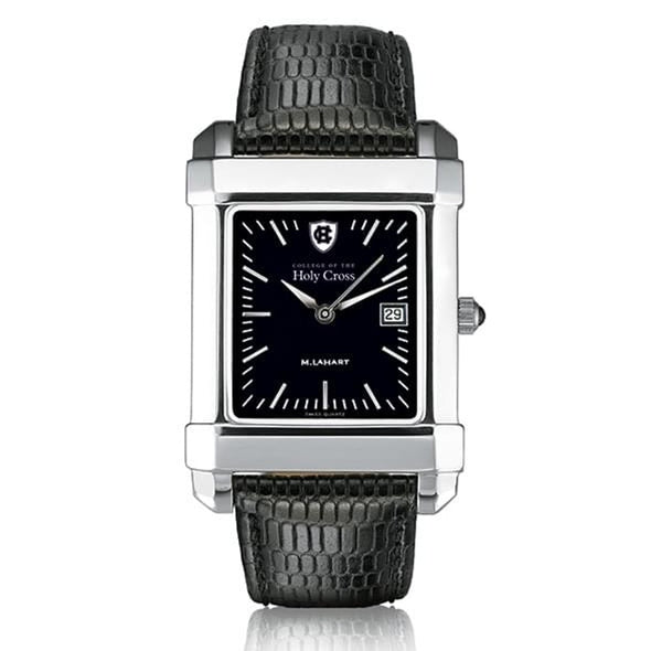 Holy Cross Men's Black Quad Watch with Leather Strap Shot #2
