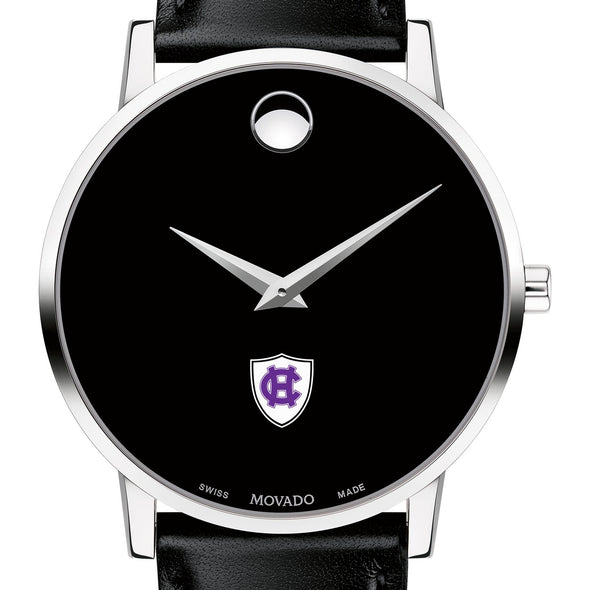 Holy Cross Men&#39;s Movado Museum with Leather Strap Shot #1