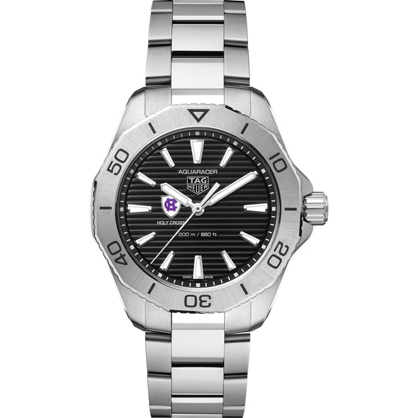 Holy Cross Men&#39;s TAG Heuer Steel Aquaracer with Black Dial Shot #2