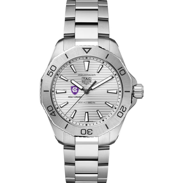 Holy Cross Men&#39;s TAG Heuer Steel Aquaracer with Silver Dial Shot #2