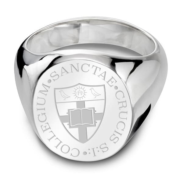 Holy Cross Sterling Silver Oval Signet Ring Shot #2