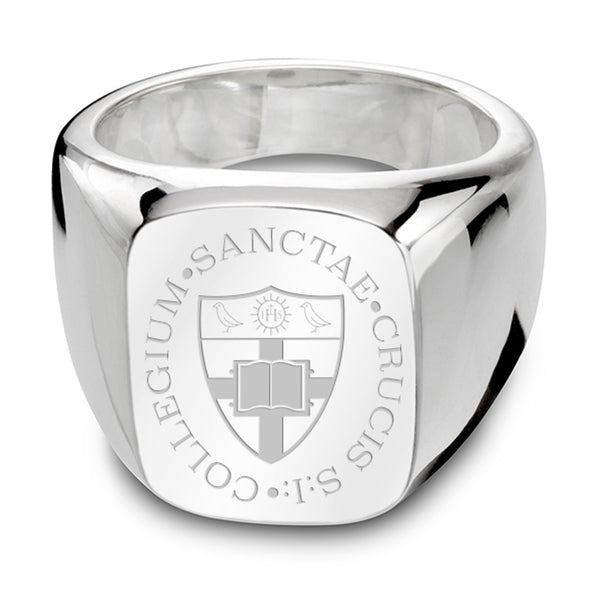 Holy Cross Sterling Silver Rectangular Cushion Ring Shot #2