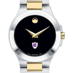 Holy Cross Women&#39;s Movado Collection Two-Tone Watch with Black Dial Shot #1