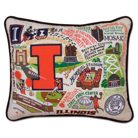 Illinois Embroidered Pillow Shot #1