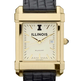 Illinois Men's Gold Quad with Leather Strap Shot #1