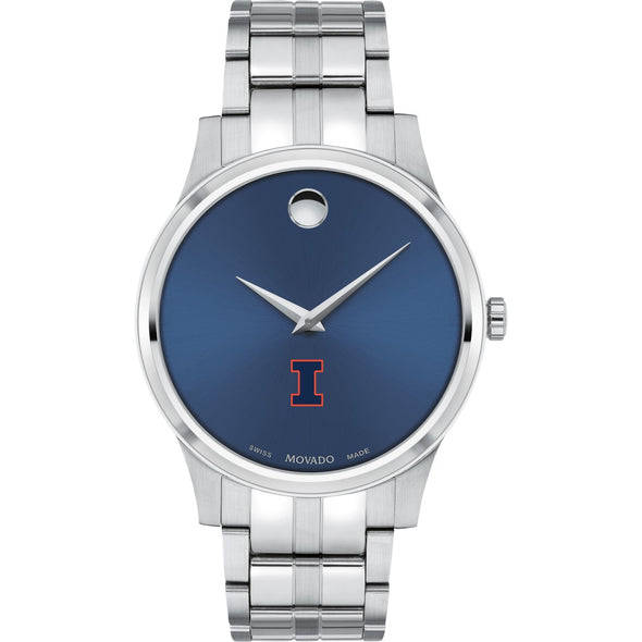 Illinois Men's Movado Collection Stainless Steel Watch with Blue Dial Shot #2