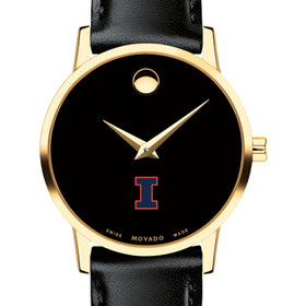 Illinois Women&#39;s Movado Gold Museum Classic Leather Shot #1