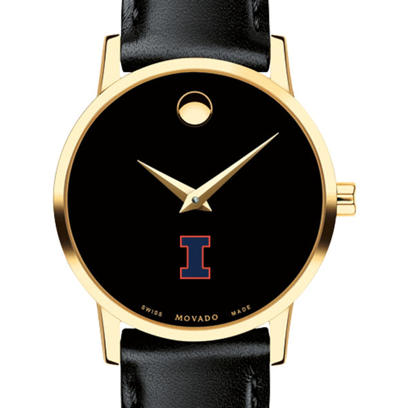 Illinois Women's Movado Gold Museum Classic Leather Shot #1