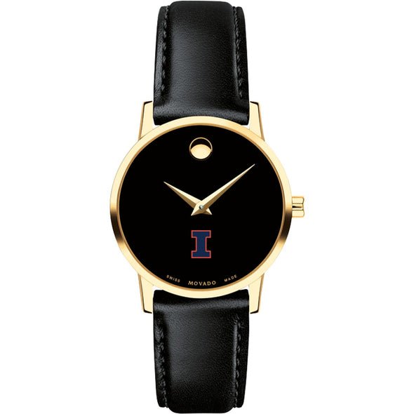 Illinois Women&#39;s Movado Gold Museum Classic Leather Shot #2