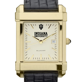 Indiana Men's Gold Quad with Leather Strap Shot #1