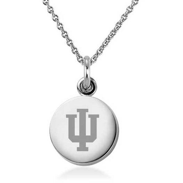 Indiana University Necklace with Charm in Sterling Silver Shot #1