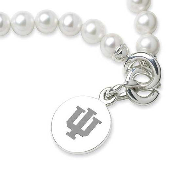 Indiana University Pearl Bracelet with Sterling Silver Charm Shot #2