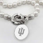 Indiana University Pearl Necklace with Sterling Silver Charm Shot #2