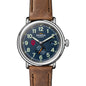 Indiana University Shinola Watch, The Runwell Automatic 45 mm Blue Dial and British Tan Strap at M.LaHart & Co. Shot #2