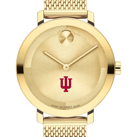 Indiana University Women's Movado Bold Gold with Mesh Bracelet Shot #1