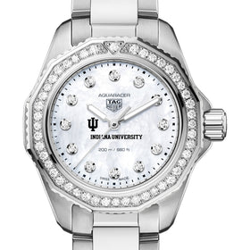 Indiana Women's TAG Heuer Steel Aquaracer with Diamond Dial & Bezel Shot #1