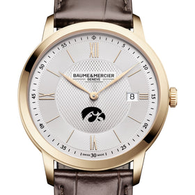Iowa Men's Baume et Mercier 40mm Gold PVD Classima Watch with Silver Dial & Dark Brown Leather Strap Shot #1
