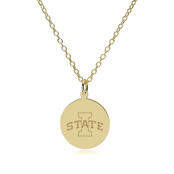 Iowa State 14K Gold Pendant &amp; Chain Shot #1