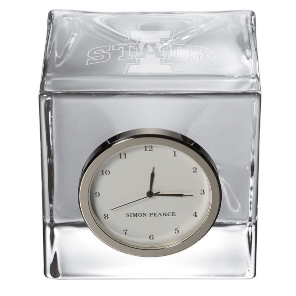 Iowa State Glass Desk Clock by Simon Pearce Shot #2