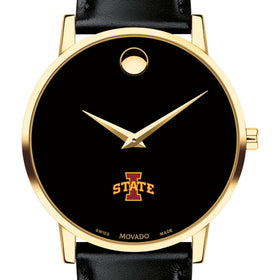 Iowa State Men's Movado Gold Museum Classic Leather Shot #1
