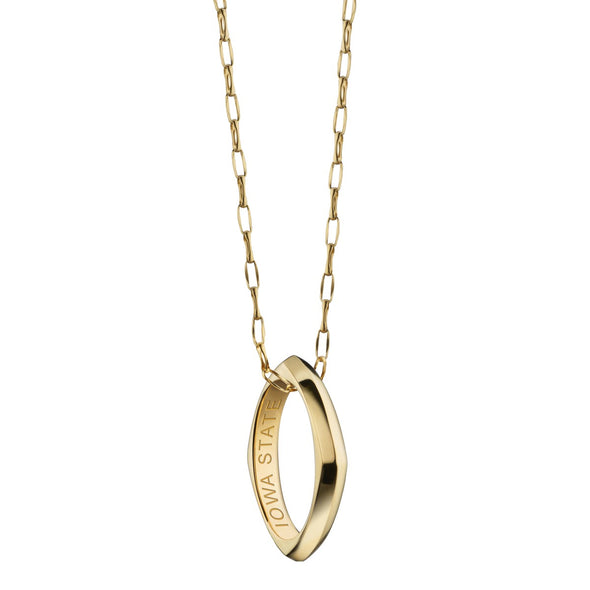 Iowa State Monica Rich Kosann Poesy Ring Necklace in Gold Shot #1