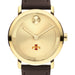 Iowa State University Men's Movado BOLD Gold with Chocolate Leather Strap
