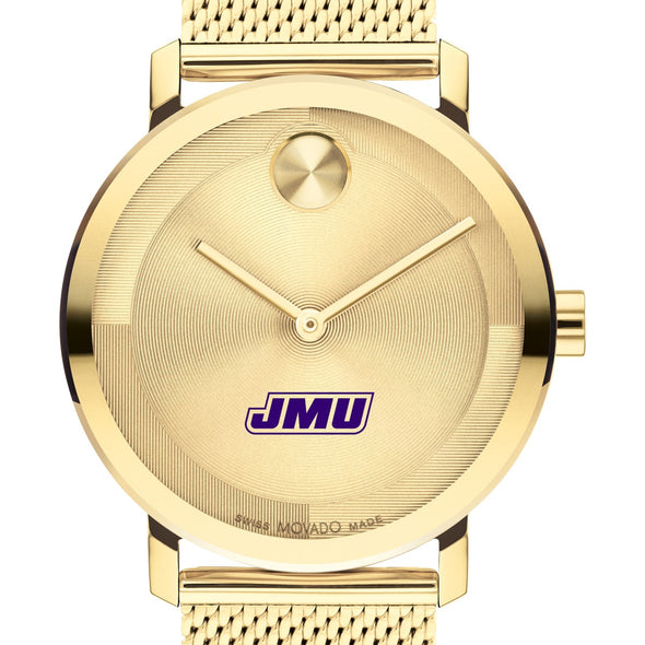 James Madison University Men&#39;s Movado BOLD Gold with Mesh Bracelet Shot #1