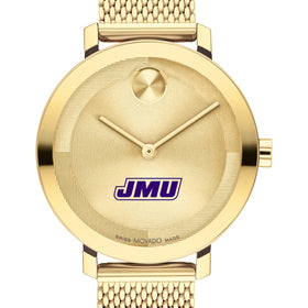 James Madison University Women&#39;s Movado Bold Gold with Mesh Bracelet Shot #1