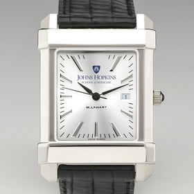 JHU School of Medicine Men's Collegiate Watch with Leather Strap Shot #1