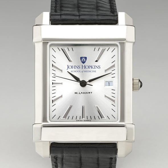 JHU School of Medicine Men's Collegiate Watch with Leather Strap Shot #1